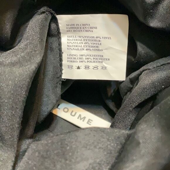 Loume Black Nylon and Vegan Leather Slouchy Backpack, Gold hardware - Picture 16 of 16